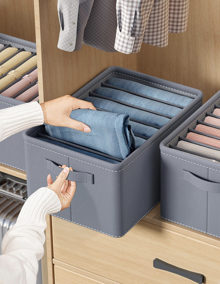 3 Pack Wardrobe Clothes Organiser,Foldable Jeans Drawer Closet Organizer - Image 7